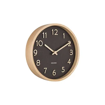 Karlsson Wandklok Pure Small Wood Grain Zwart