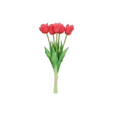 Kunstbloem Zijde Papegaai Tulp Fuchsia 39cm 5 stuks
