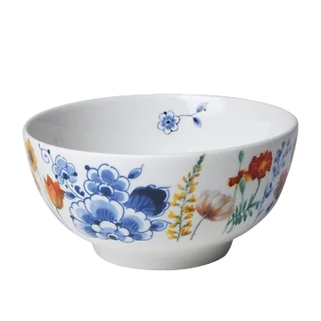 Heinen Delfts Blauw Kom Wildbloemen 10 cm
