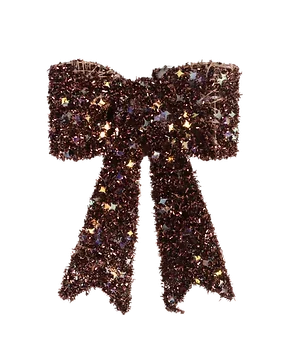 Strik glitter 10 LED lampjes bruin 18 x 23 cm