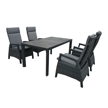 Royal Seasons Diningset 4-zits Fabio dining Antraciet