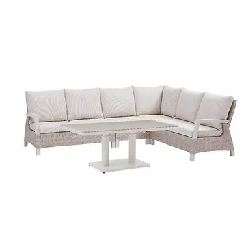 Royal Seasons Loungeset 6-zits Athene met Verstelbare Tafel Beige
