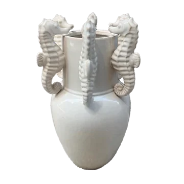De Bosrand Vaas Zeepaardjes Wit 21 x 35 cm