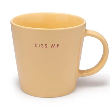 Vondels Theemok Ceramic Kiss Me Geel 350 ml