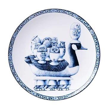 Heinen Delfts Blauw Wandbord Redmer Hoekstra Eend