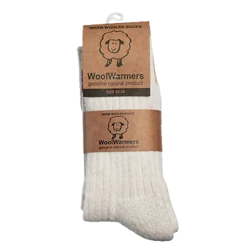 Woolwarmers Wollen Sokken 2-Pack Crème maat 35-38