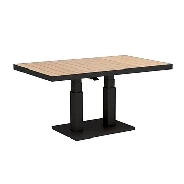 Royal Seasons Tafel Verstelbaar Bahia Zwart 140 x 85 x 49/72 cm