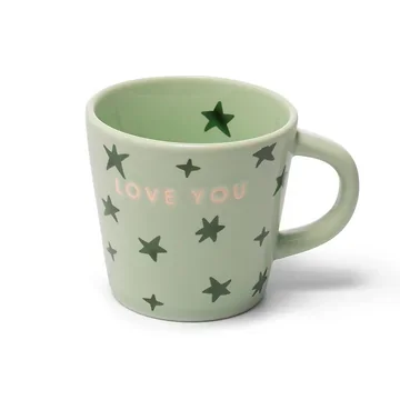 Vondels Ceramic Espresso Cup Stars Love You light green 80ml