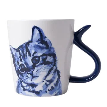 Heinen Delfts Blauw Mok Kattenstaart Vriendelijk