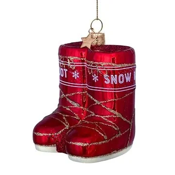 Vondels Kersthanger rode sneeuw laarzen 7 cm