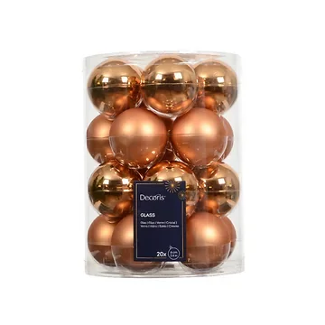 Decoris Kerstballen glas brandy 20 stuks Ø 6 cm