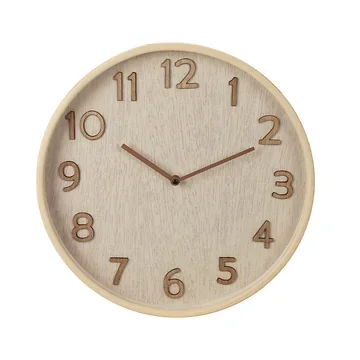 Wandklok houtlook grijs 38 x 5 cm