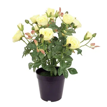 De Bosrand Kunstplant Roos Wit 38 cm