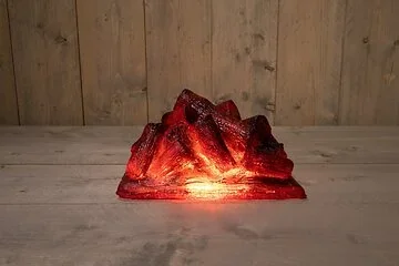 Kampvuur LED zwart met timer 29 x 18 x 14 cm