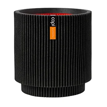 Capi Europe Bloempot Groove Zwart 44 x 46 cm