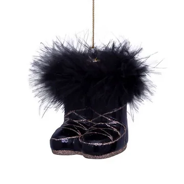 Vondels Kersthanger snowboots zwart 7.5 cm