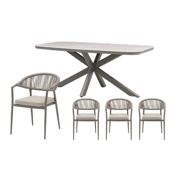 Royal Seasons Diningset 4-zits Bo Espresso