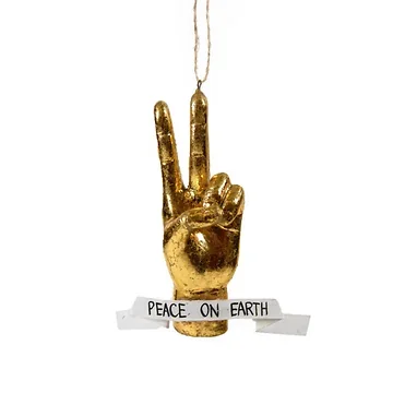Cody Foster Peace Hand Gold kerstornament