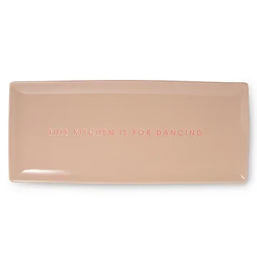 Vondels Ceramic plate this kitchen is for dancing beige 35 x 15 cm