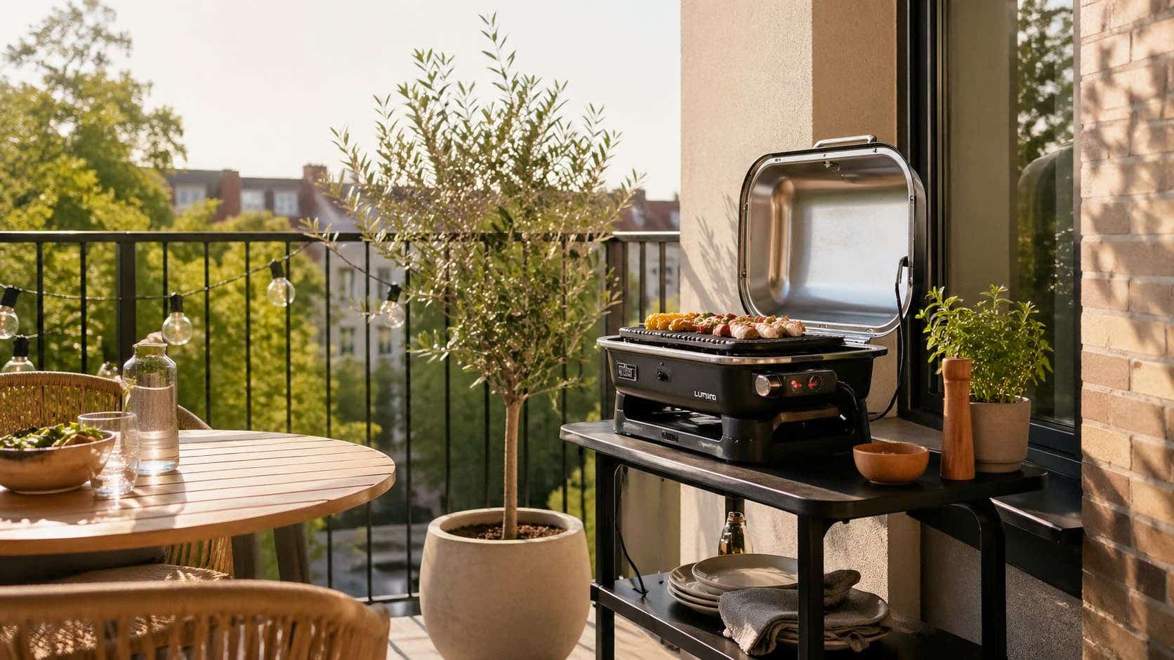 Balkon met compacte bbq