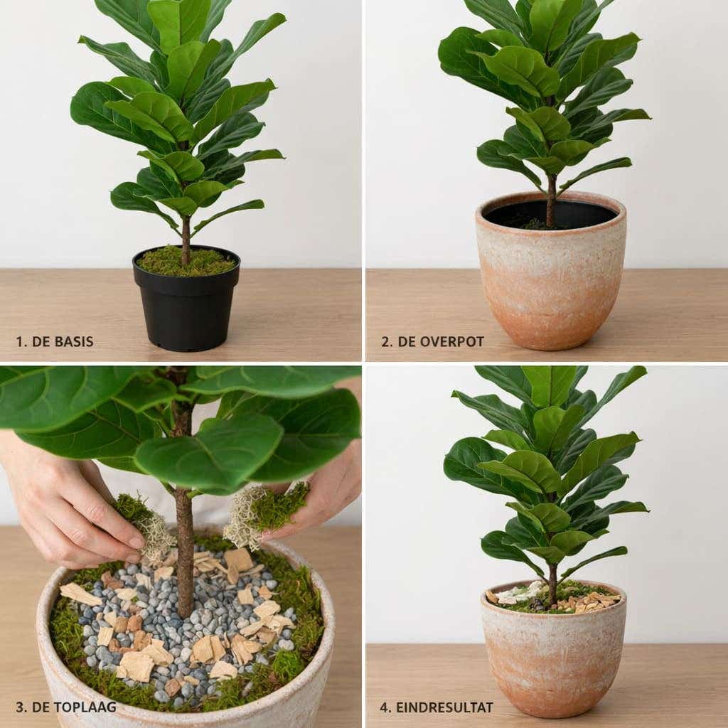 Stappen om een kunstplant echter te laten lijken