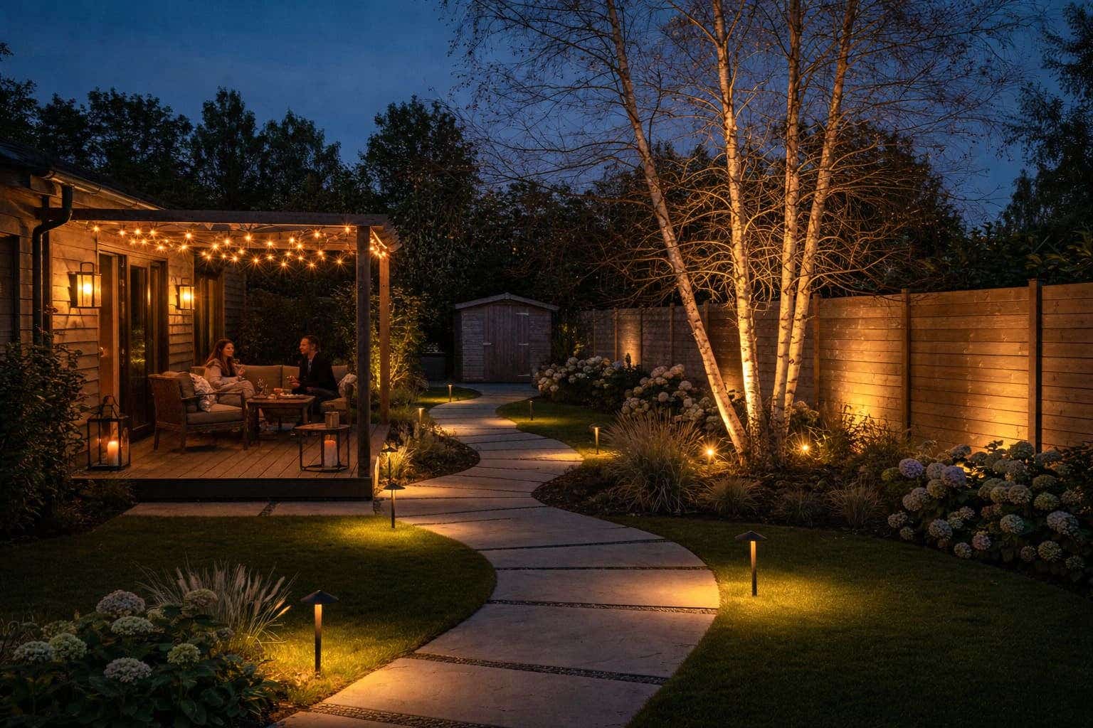 “Verlichtingsplan tuin met padverlichting, terraslicht en accentverlichting